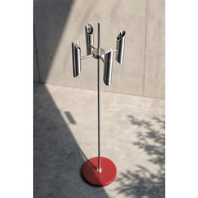 Metal Mid-Century Italian Modern Space Age Chrome Floor Lamp, 1960s For Sale - Image 7 of 15