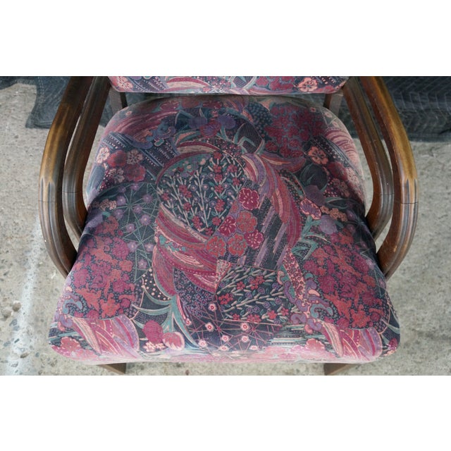 Wood Mid Century Art Deco Style Bentwood Library Vanity Arm Reading Chair MCM Retro For Sale - Image 7 of 18