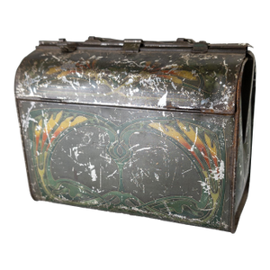 Early 20th Century English Art Nouveau Style Briefcase Form Biscuit Tin