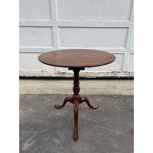 Antique Georgian Queen Anne Style bird cage tilt top side table Solid wood frame, circa 19th century- early 20th century...