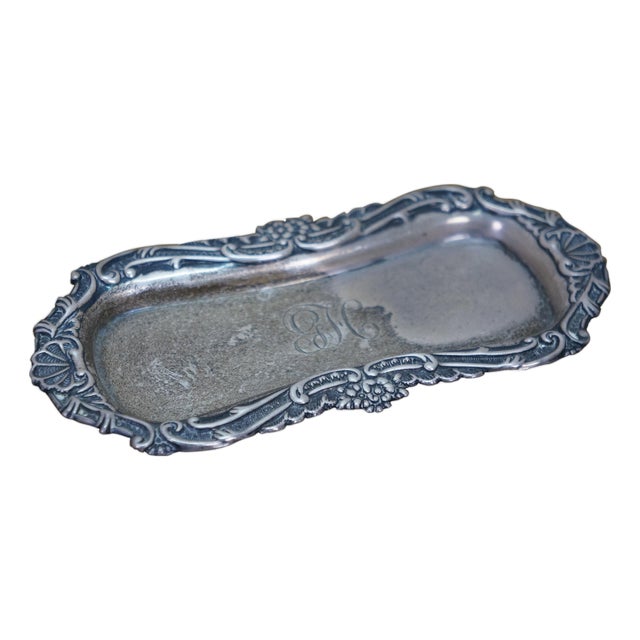 Antique Art Nouveau Duhme & Co Sterling Silver 925 Pin Tray Dish 44g 5.5" For Sale