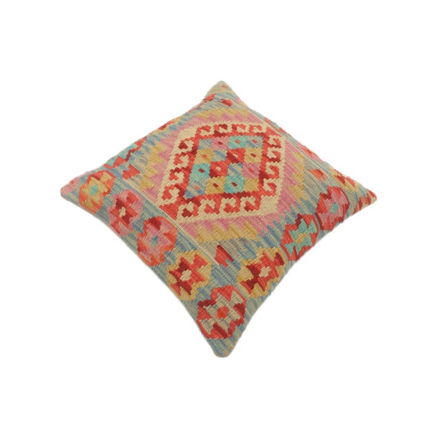 Shabby Chic Shabby Chic Turkish Dennis Hand Woven Kilim Pillow For Sale - Image 3 of 8