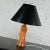 Mid 20th Century Mid-20th Century MCM Carved Wood Bishop Chess Piece Table Lamp With Black Paper Shade For Sale - Image 5 of 12
