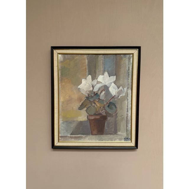 Mid-Century Modern Billi Danielsson, Flowers in Pot, 1978, Oil on Canvas, Framed For Sale - Image 3 of 18