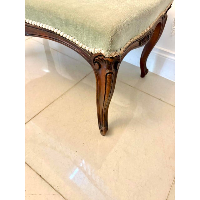 Wood Large Antique Victorian Carved Walnut Stool, 1860s For Sale - Image 7 of 8