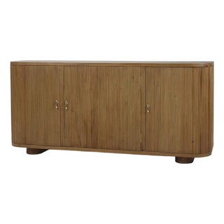 Scandinavian Reeded Wood Sideboard For Sale