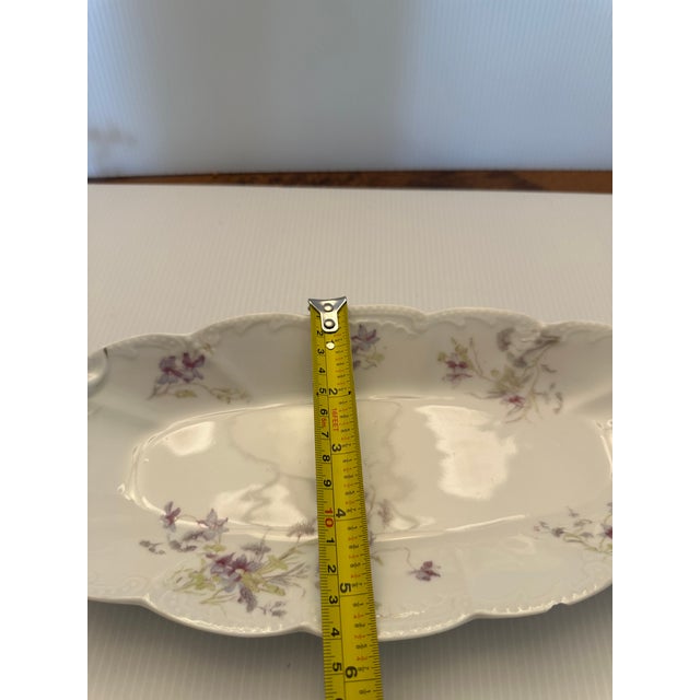 1940s Vintage Limoges Basset Austria 3 Porcelain Serving Bowls "Purple Violets" Pattern For Sale In New York - Image 6 of 18