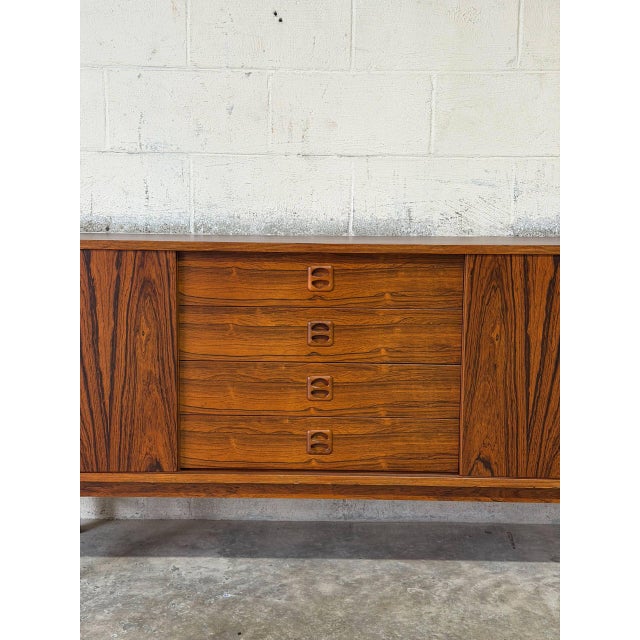 Rosewood Low Credenza Sideboard in Style of Ladoga Erik Wortz Sweden Mid-Century Modern 1960s For Sale In Los Angeles - Image 6 of 11