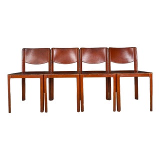 Mid-Century Sistina Saddle Dining Chairs by Tito Agnoli for Matteo Grassi, Italy, 1980s, Set of 4 For Sale