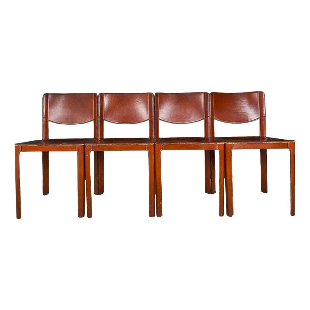 Mid-Century Sistina Saddle Dining Chairs by Tito Agnoli for Matteo Grassi, Italy, 1980s, Set of 4 For Sale