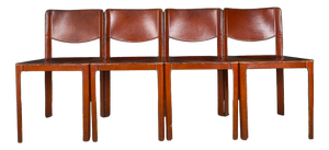 Mid-Century Sistina Saddle Dining Chairs by Tito Agnoli for Matteo Grassi, Italy, 1980s, Set of 4
