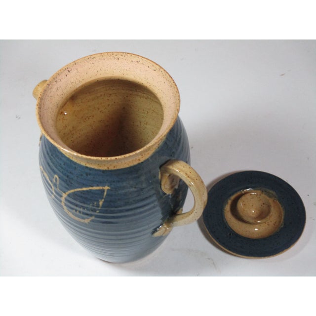 1980s Studio Pottery Earthenware Beverage Jug For Sale - Image 6 of 8