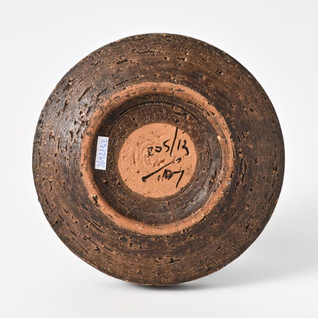 Ceramic Blue and Brown Trifoglio Bowl by Aldo Londi for Bitossi, 1960s For Sale - Image 7 of 9