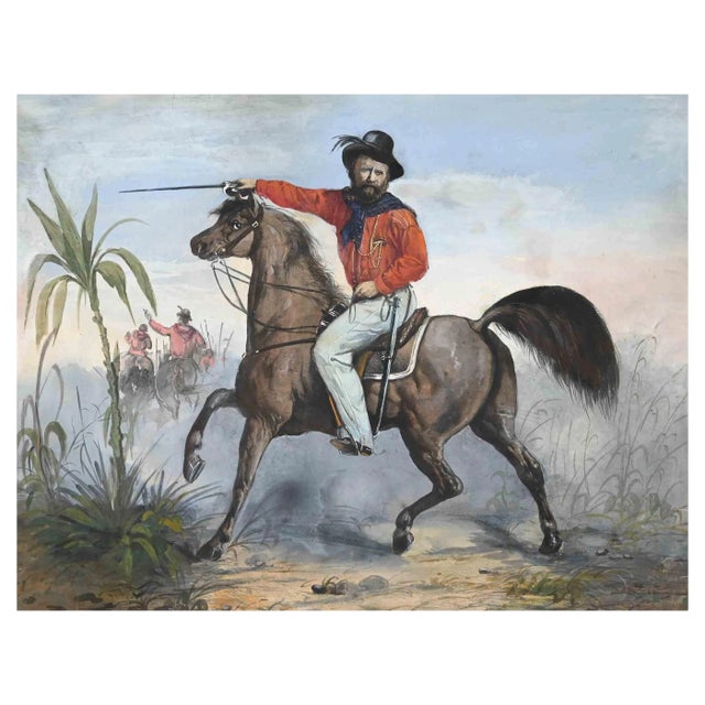 Unknown, Garibaldi, Original Ink & Watercolor, Mid 19th Century For Sale