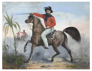 Unknown, Garibaldi, Original Ink & Watercolor, Mid 19th Century