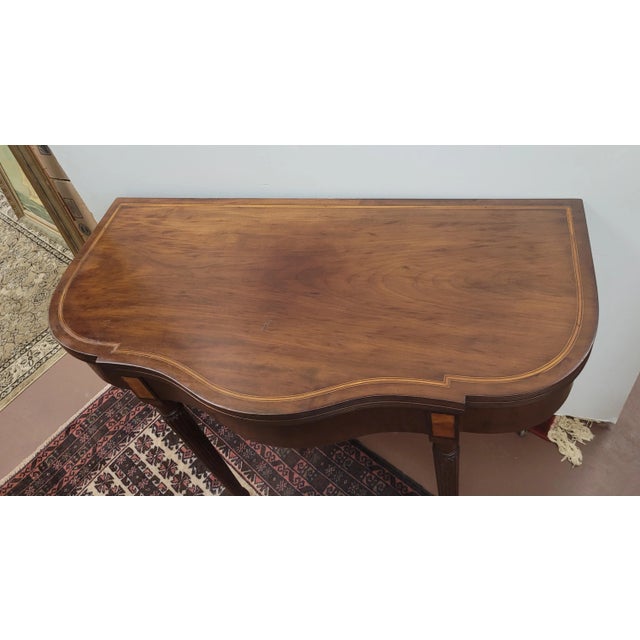 Wood 19th Century Sheraton Flip Top Game Table For Sale - Image 7 of 12
