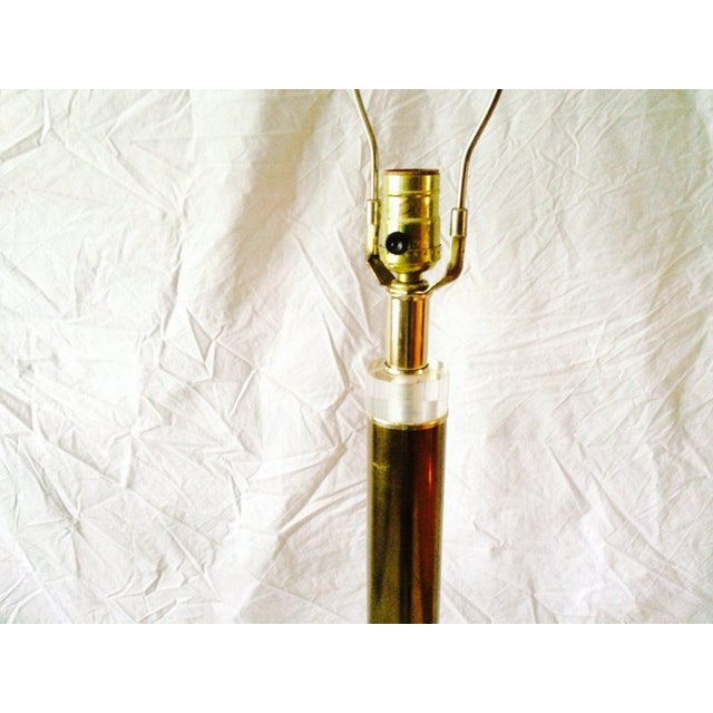 Vintage Mid Century Modern Brass Lucite Acrylic Column ...