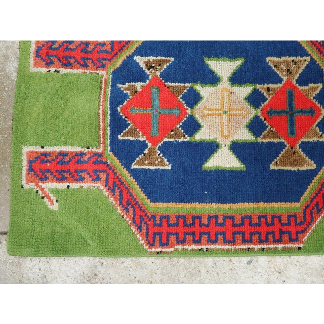 Royal Blue Galerie Shabab Collection Mid-20th Century Turkish Anatolian Runner For Sale - Image 8 of 10