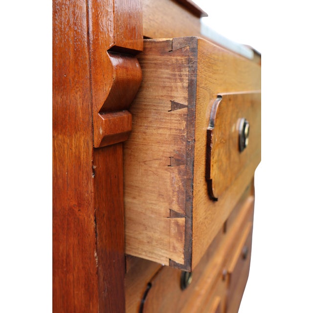 Late 19th-Century Victorian Burl-Wood, Oak & Marble Washstand Chest, C. 1890 For Sale - Image 12 of 18