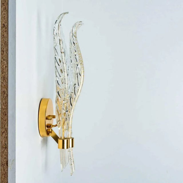 Glass Leaves Wall Sconces, 1970, Set of 2 For Sale - Image 13 of 18