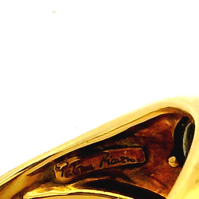 Gold Vintage Tiffany & Co. Paloma Picasso 18k Gold Platinum Diamond Bypass Ring, Size 7.75 For Sale - Image 8 of 14