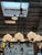 Stilnovo Opaline Glass Chandelier With Brass & Black Accents 1950's For Sale In Los Angeles - Image 6 of 8