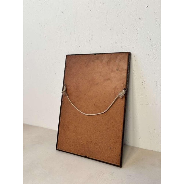 Brown Vintage Wooden Mirror with Facet Glass, 1950s For Sale - Image 8 of 11