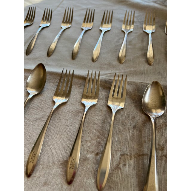 Mid-Century Modern 1970s Collection of 22 Monogrammed Petite Forks For Sale - Image 3 of 9