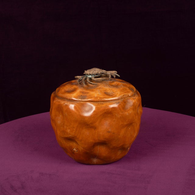 Carved Pear Wood Lidded Box with Bronze Crab by Aldo Tura, 1940 For Sale - Image 10 of 18