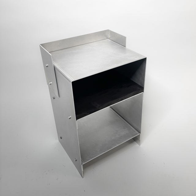 Blackwood Side Table in Matted Aluminium by Case Studios For Sale - Image 4 of 11