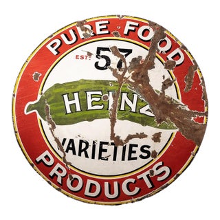 Early 20th Century h.j. Heinz 57 Varieties Porcelain Advertising Sign For Sale