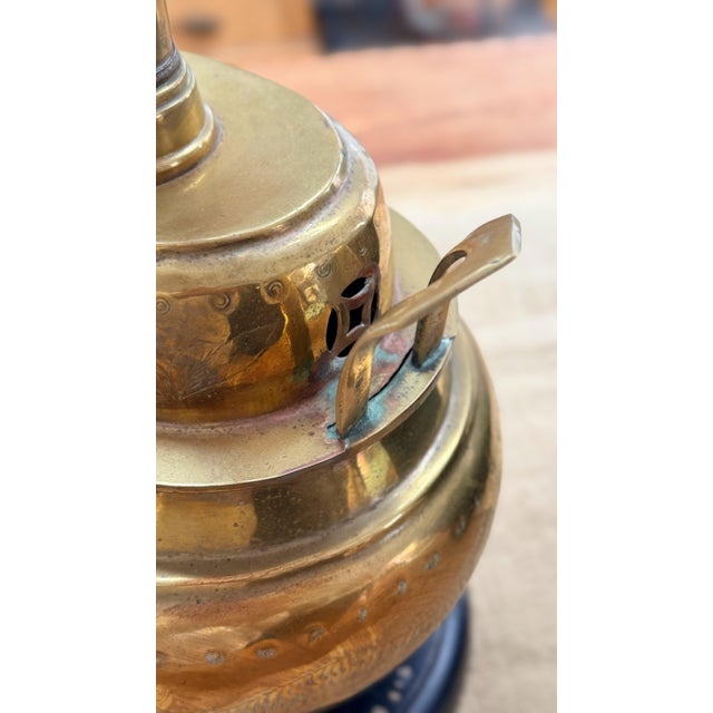 Brass Mid-Century Brass Incense Burner Table Lamp For Sale - Image 8 of 12
