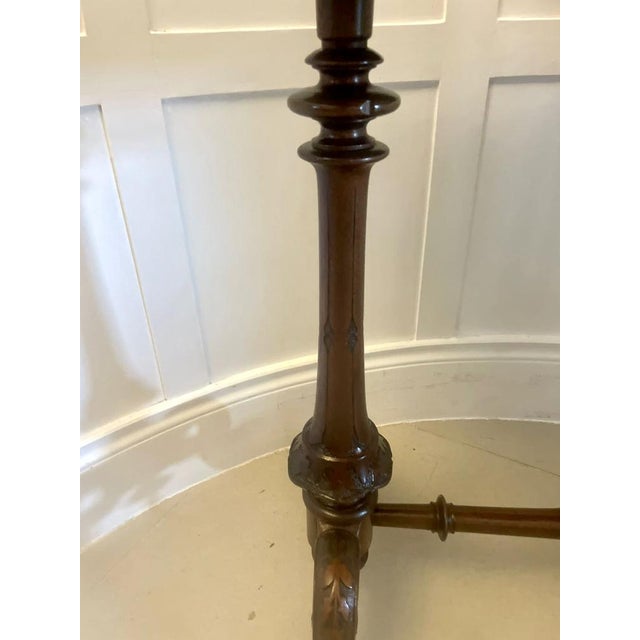 Antique Victorian Inlaid Burr Walnut Lamp Table, 1860 For Sale - Image 11 of 16