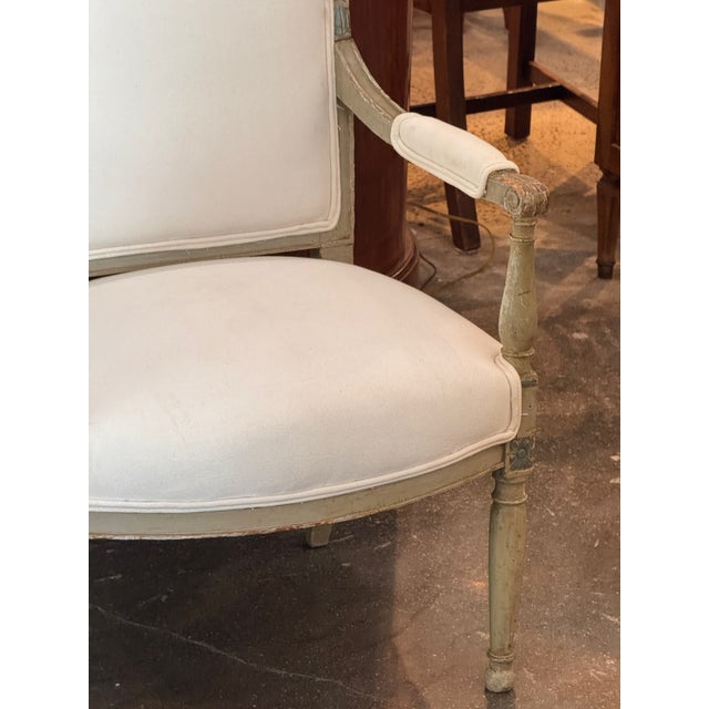 Pair of 19th Century Painted Directoire Armchairs For Sale - Image 6 of 10