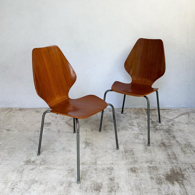 Danish Chairs by Herbert Hirche for Jofa Stalmobler, 1950s, Set of 2, in Good conditions. Designed 1950 to 1959 I have...