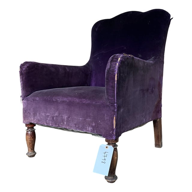 Single Deep Scallop Back Armchair, 1920s For Sale