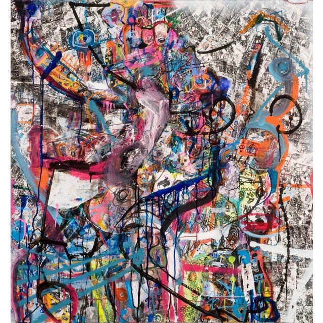 Oil, collages, spray paint, brush, pencils & inks on canvas Michael Alan (born July 13, 1977, New York, NY) is a New York...