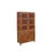 This vintage Oriental storage bookcase exudes a rustic, time-worn elegance, finished in a deep reddish-brown lacquer that...