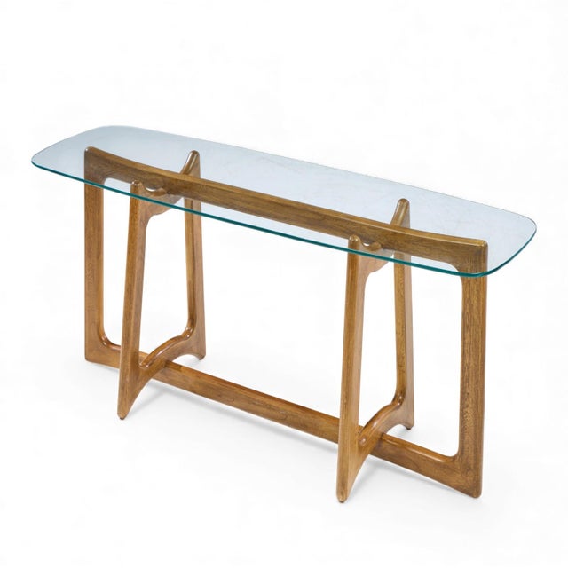 Adrian Pearsall for Craft Associates Mid Century Sculptural Walnut Console Table For Sale - Image 9 of 9