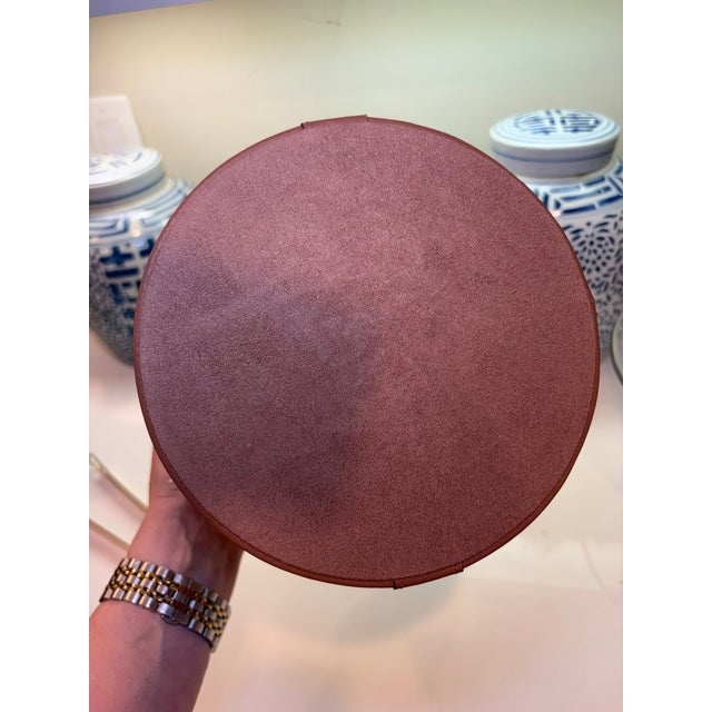 Ralph Lauren Home Garrett Equestrian Canvas Leather Ice Bucket With Glass Insert For Sale - Image 9 of 13