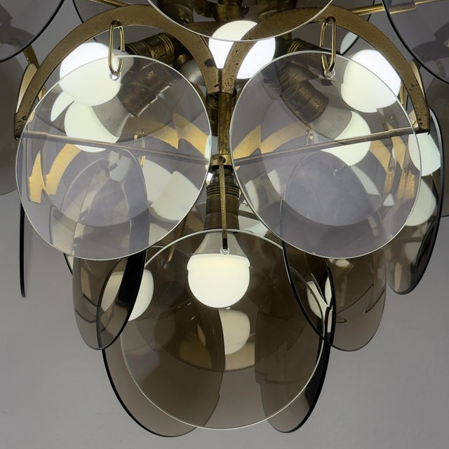 Vintage Italian Smoked Murano Chandelier by Gino Vistosi, 1970s For Sale - Image 4 of 18
