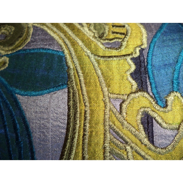 Hand cut, machine stitched applique pillow, inspired by the Arts & Crafts Movement