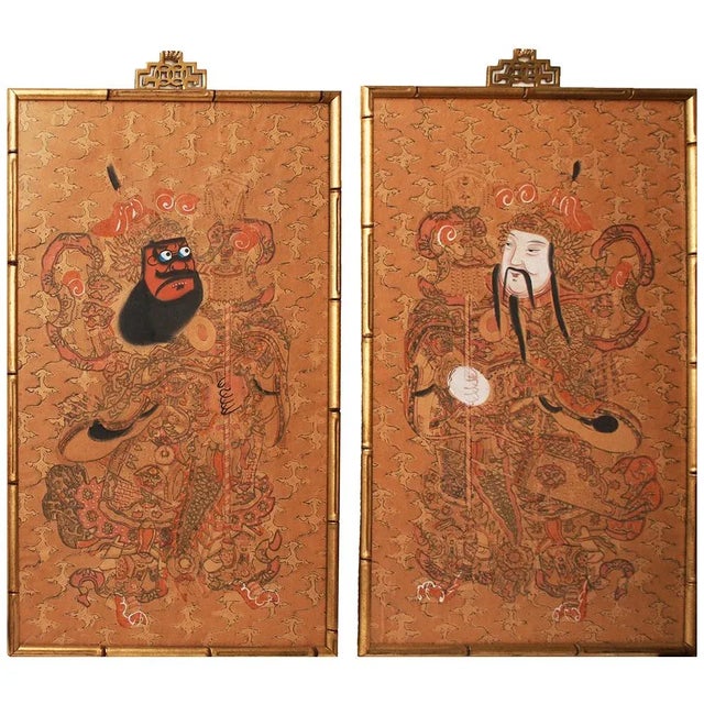 C. 1900-1940s Japanese Kabuki Actors Watercolor Paintings - A Pair For Sale - Image 12 of 12