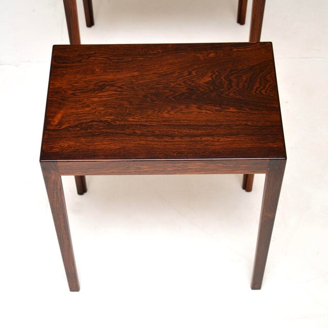 Vintage Danish Nesting Tables attributed to Rosengren Hansen, 1960, Set of 3 For Sale - Image 9 of 11