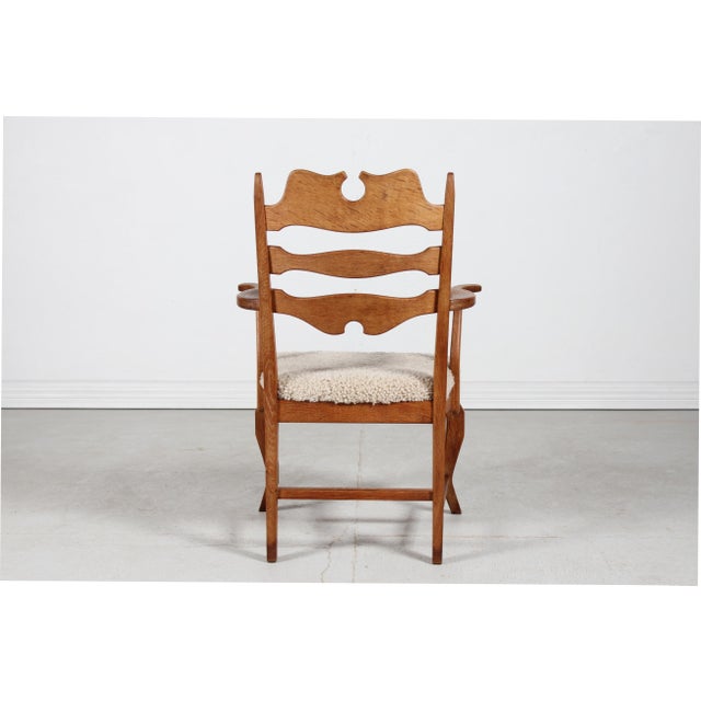 Danish Razor Blade Armchair in Oak by Henning Kjærnulf, 1970s For Sale - Image 6 of 16