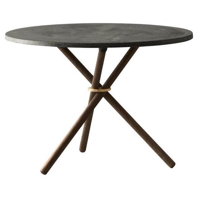Daphne Coffee Table with Dark Concrete Top and Dark Oak Legs by Eberhart Furniture For Sale - Image 9 of 9