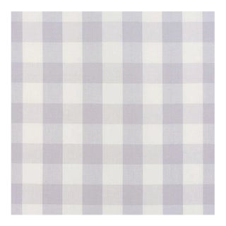Schumacher Camden Cotton Check Fabric in Lilac For Sale