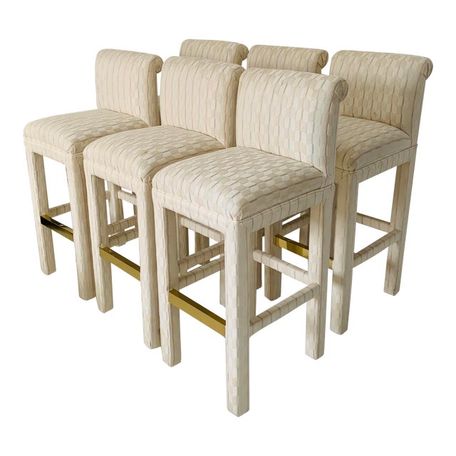 1980s Vintage Parsons Bar Stools- Set of 6 For Sale