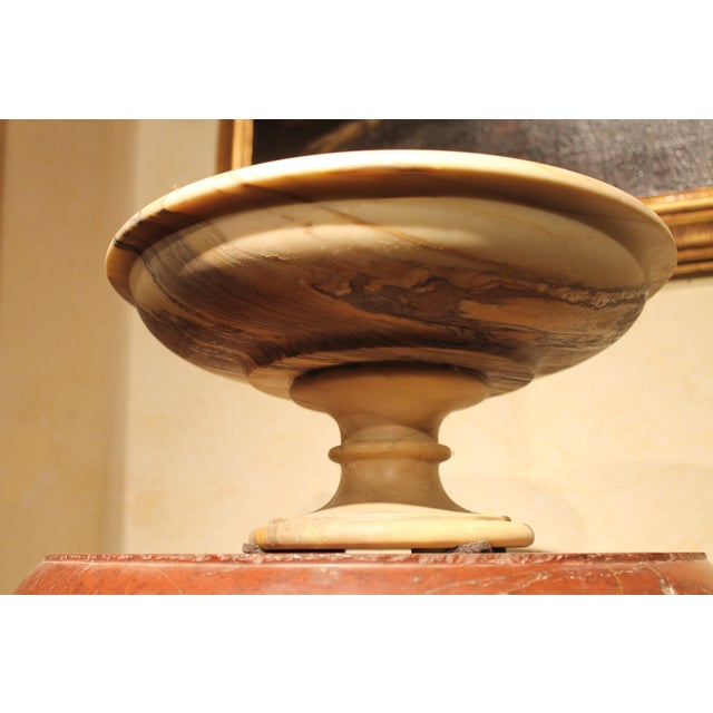 Italian 19th Century Neoclassical Marble Bowl on Pedestal or Tazza Centerpiece For Sale - Image 15 of 17