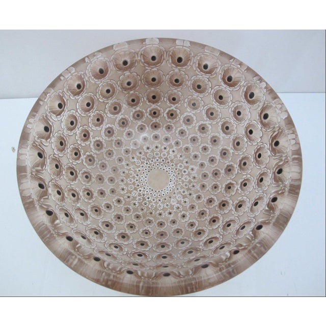 1920s Rene Lalique France Sepia Nemours Poppy Flower Art Deco Glass 10" Bowl For Sale - Image 5 of 14
